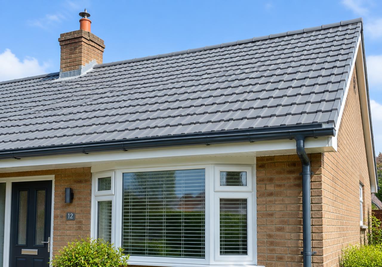 Completed tiled roof
